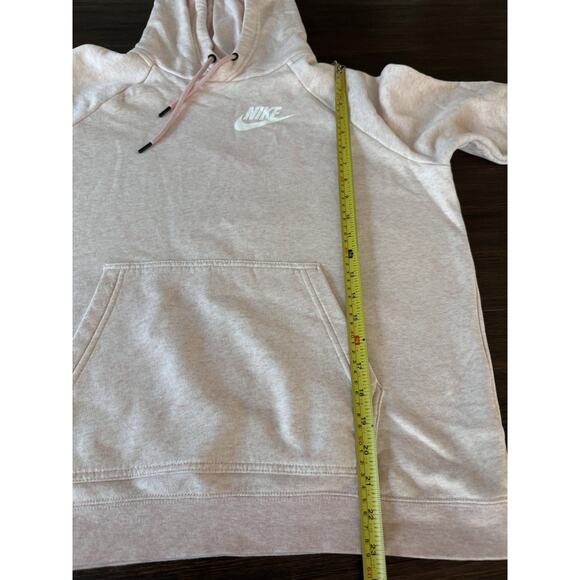 Nike Rally Pullover Sweatshirt Womens Large Heathered Pink Logo Funnel Neck - Picture 7 of 8